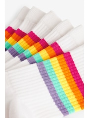 Белый пастельных оттенков - Little Bird by Jools Oliver Rainbow Stripe Tube Socks 3 Pack - Image 6 of 6