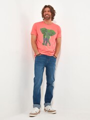 Joe Browns Pink Zebra Print Elephant Graphic T-Shirt - Image 2 of 5