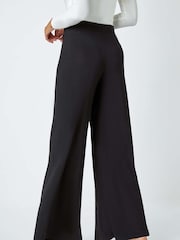 Roman Black Wide Leg Stretch Trousers - Image 3 of 6