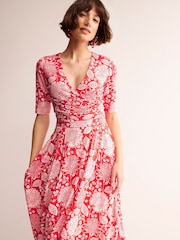 Boden Red Petite Kassidy Jersey Midi Dress - Image 1 of 5