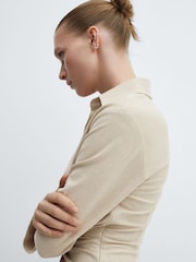 Mango Cream Knot Detail Dress - Image 4 of 6