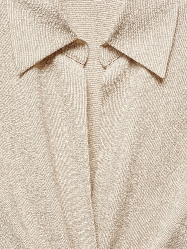 Mango Cream Knot Detail Dress - Image 6 of 6