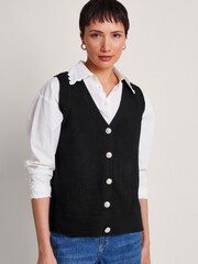 Monsoon Black Knit Bri Sweater Vest - Image 1 of 5