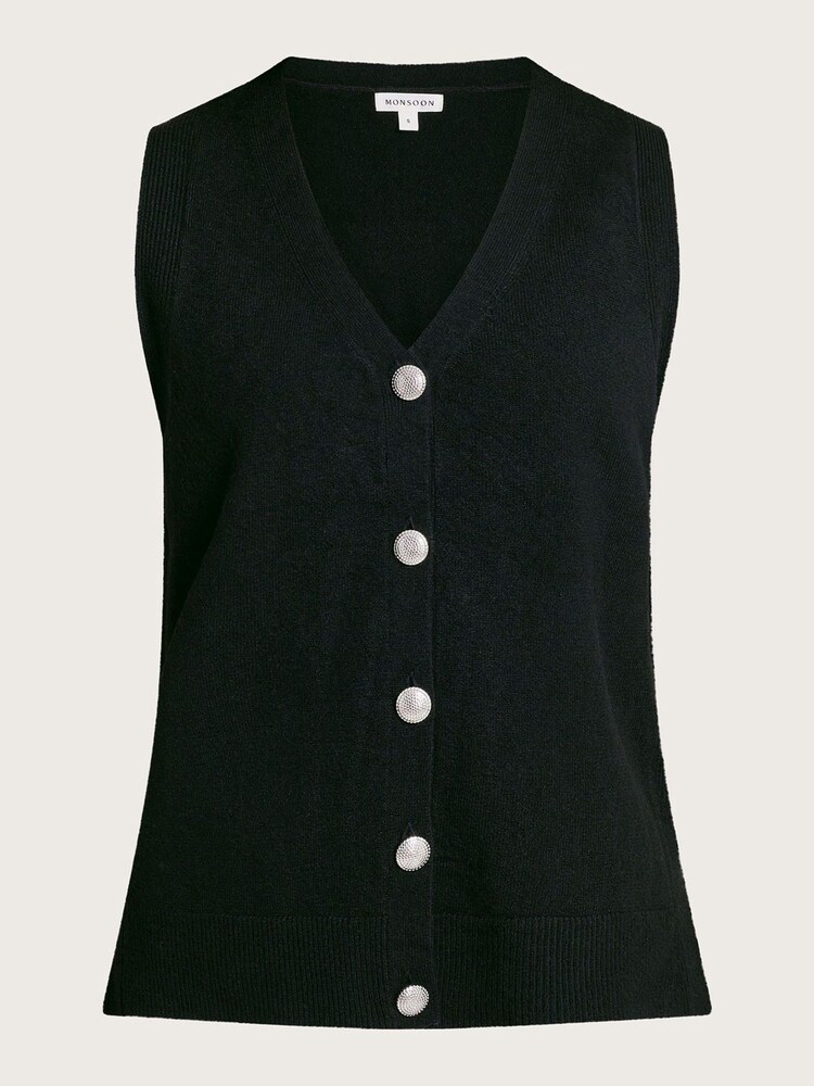 Monsoon Black Knit Bri Sweater Vest - Image 5 of 5