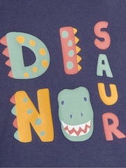 JoJo Maman Bébé Navy Blue Dinosaur Text Printed Top - Image 3 of 3