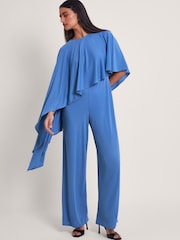 Monsoon Blue Delia Drape Jumpsuit - Image 1 of 5