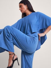 Monsoon Blue Delia Drape Jumpsuit - Image 4 of 5