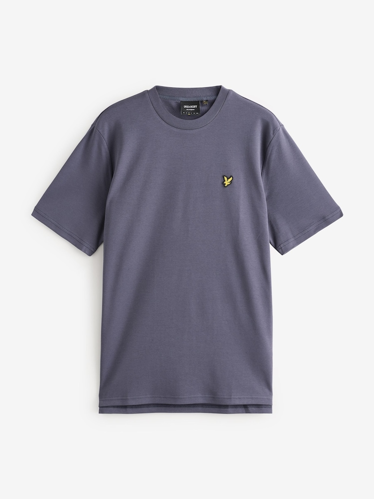 Lyle & Scott Dark Blue Relaxed Fit Crew Neck 100% Cotton T-Shirt - Image 4 of 4