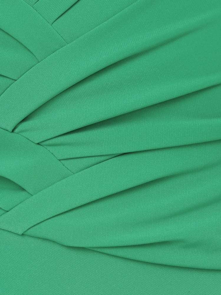 Adrianna Papell Green Pleated Layered Short Dress - Image 7 of 7