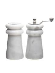 Interiors by Premier White Marble Salt and Pepper Set - Image 1 of 5