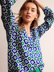 Boden Green Alice Linen Top - Image 1 of 5