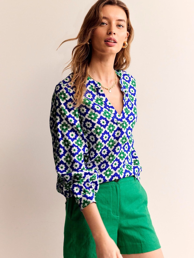 Boden Green Alice Linen Top - Image 2 of 5 Boden Green Alice Linen Top - Image 2 of 5