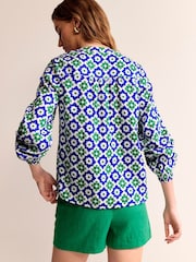 Boden Green Alice Linen Top - Image 4 of 5
