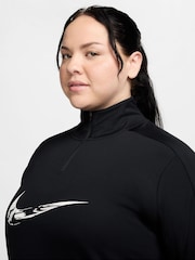 Schwarz - Nike – Swoosh – Langarm-Laufoberteil mit halbem Reißverschluss, Curve - Bild 3 von 5