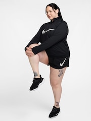 Schwarz - Nike – Swoosh – Langarm-Laufoberteil mit halbem Reißverschluss, Curve - Bild 5 von 5
