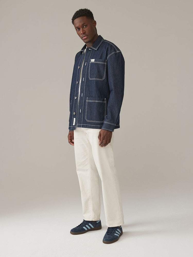 Temno modra - denim 100% Bombaž Chore Debelejša srajca Nadsrajca - Slika 2 iz 9 Temno modra - denim 100% Bombaž Chore Debelejša srajca Nadsrajca - Slika 2 iz 9