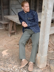 Dark Blue Denim 100% Cotton Chore Shacket Overshirt - Image 5 of 9