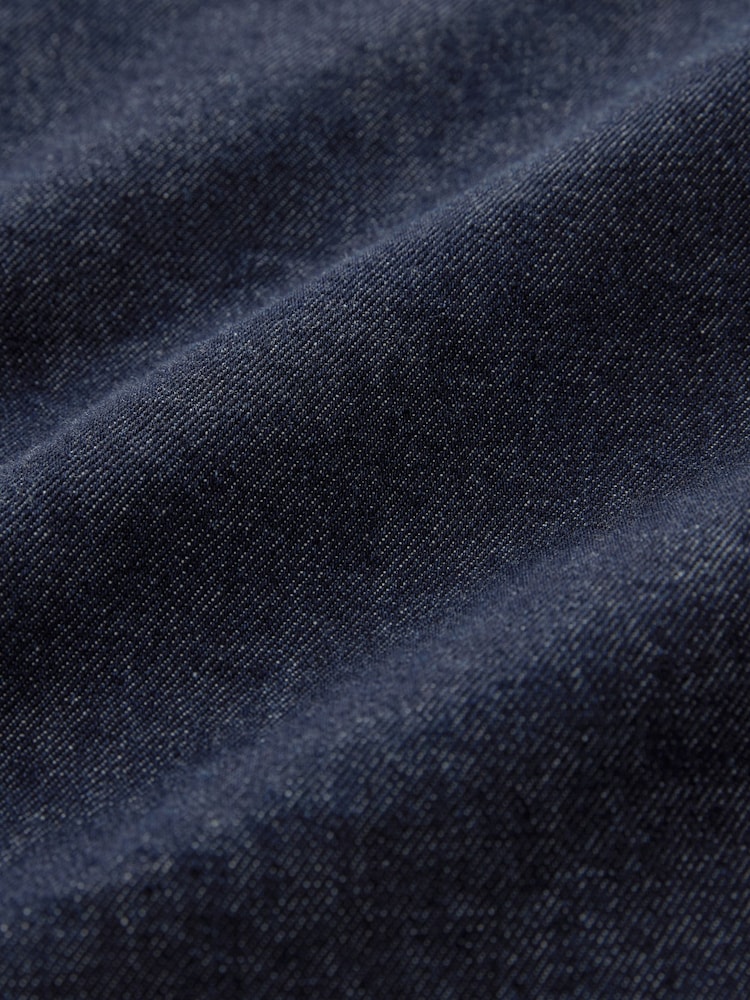 Dark Blue Denim 100% Cotton Chore Shacket Overshirt - Image 9 of 9