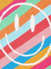 Oliver Bonas Multi Stripe Smiley Face Beaded Framed Wall Art - Image 3 of 4