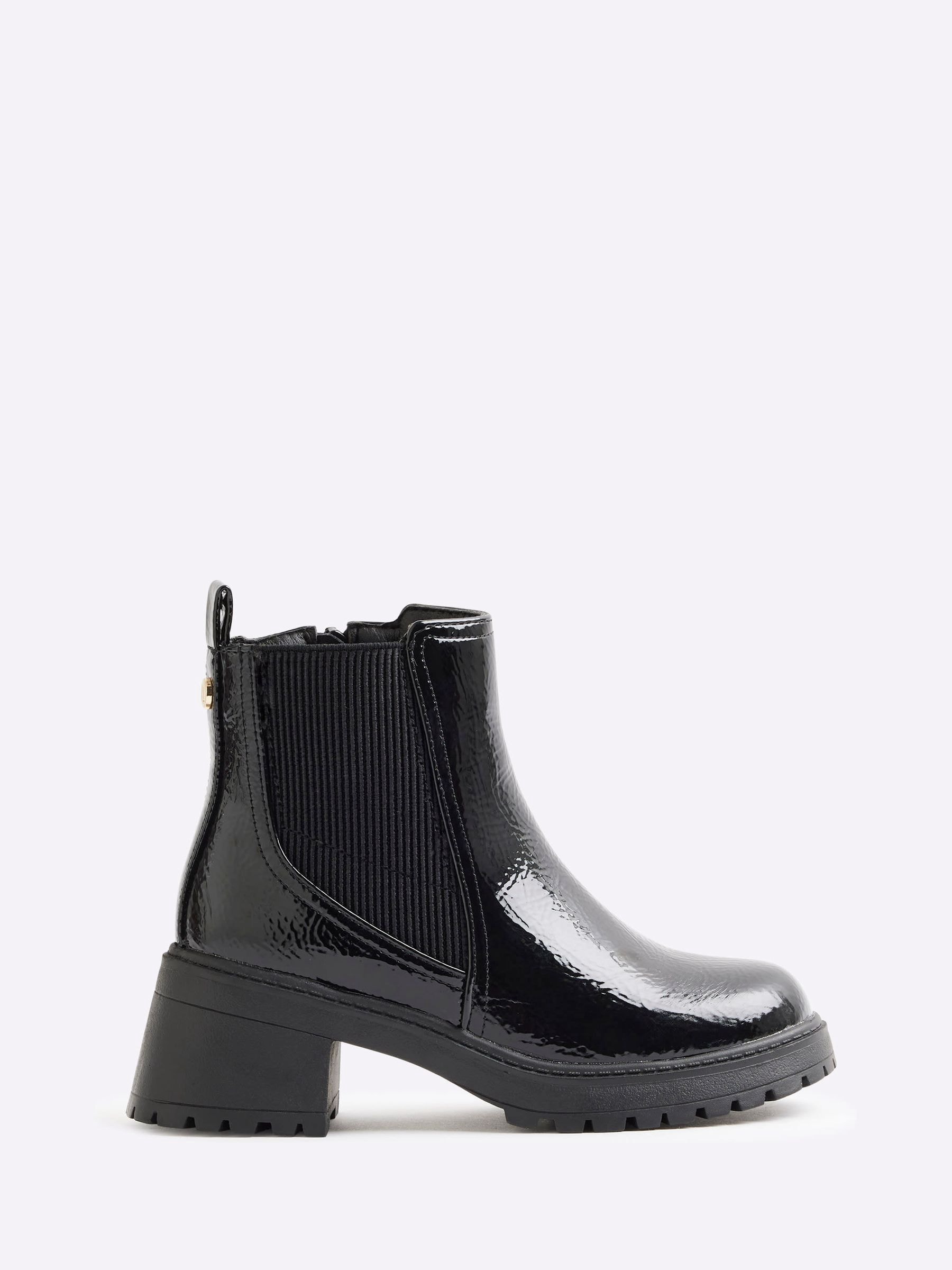 Black patent chelsea boots ladies online