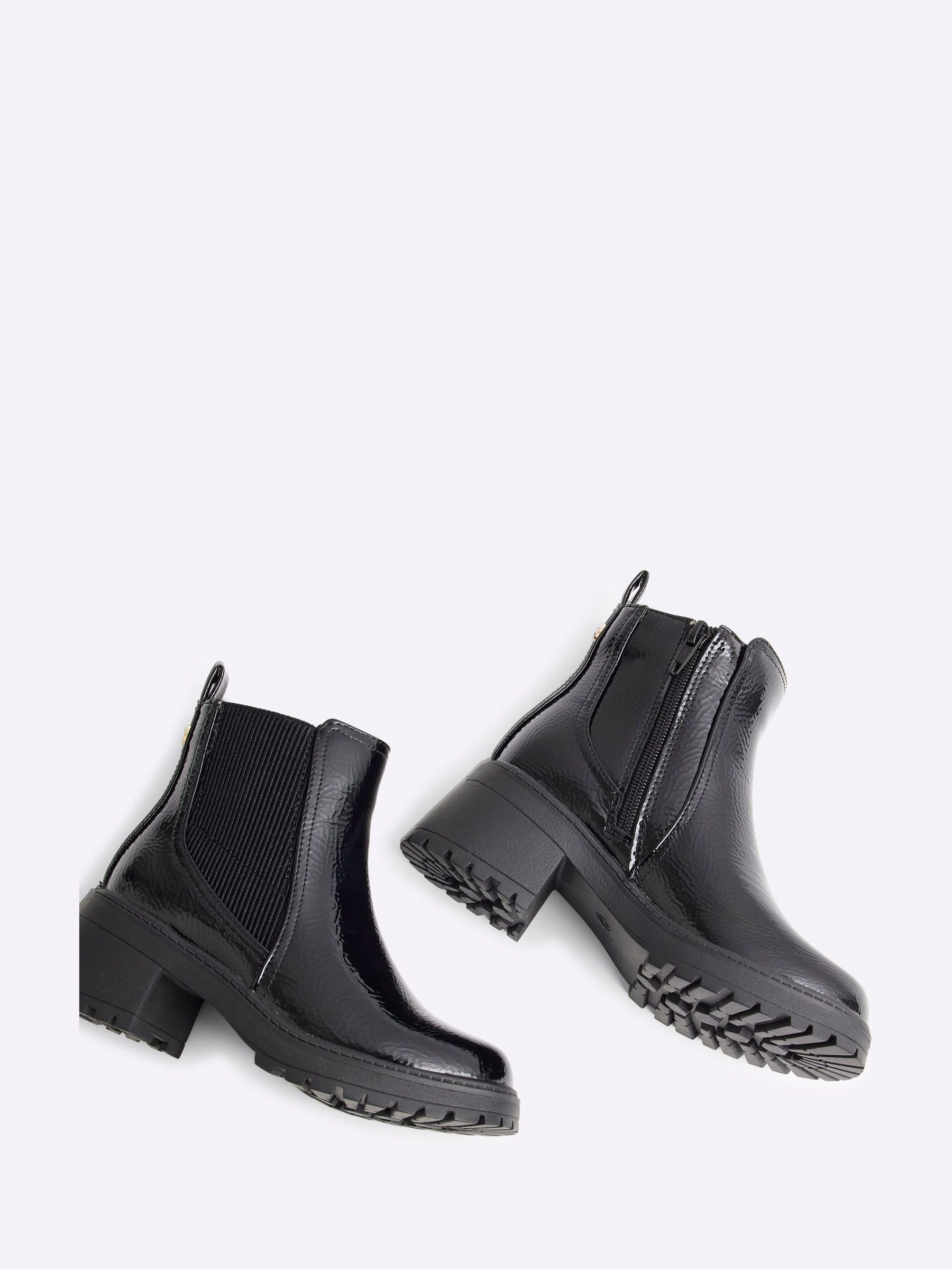 River island black patent boots online