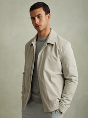 Reiss Stone Cologne Elasticated Hem Harrington Jacket - Image 1 of 5