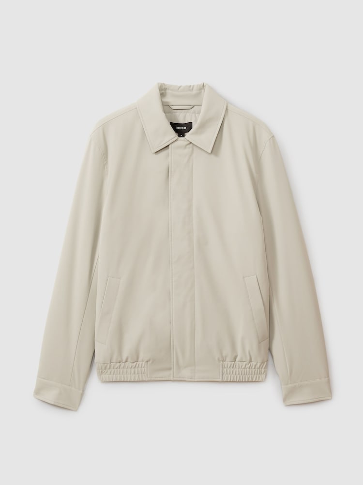 Reiss Stone Cologne Elasticated Hem Harrington Jacket - Image 2 of 5