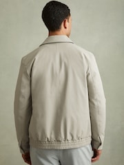 Reiss Stone Cologne Elasticated Hem Harrington Jacket - Image 4 of 5