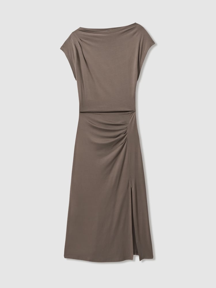 Vestido a media pierna de punto fruncido Leonore de Reiss - Imagen 2 de 6 Vestido a media pierna de punto fruncido Leonore de Reiss - Imagen 2 de 6