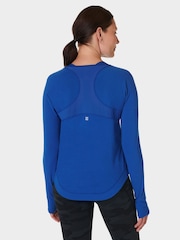 Sweaty Betty Lightning Blue Breathe Easy Sleeve Top - Image 2 of 6