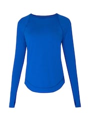 Sweaty Betty Lightning Blue Breathe Easy Sleeve Top - Image 6 of 6