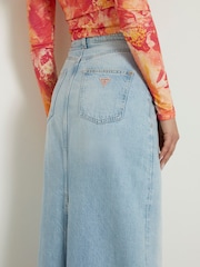 Guess Light Blue Denim Midi Skirt - Image 4 of 6
