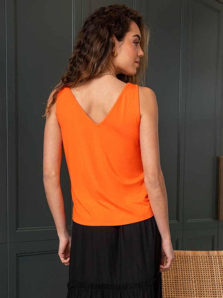 Pour Moi Orange Sophie Fuller Bust Stretch V-Neck Vest - Image 2 of 4