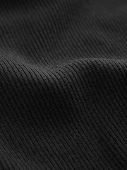 Black Bardot Off The Shoulder Fitted Rib Knitted Jumper Top - Image 5 of 5