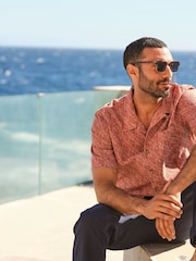 FatFace Dempsey Red Leaf Print Shirt - Image 2 of 8