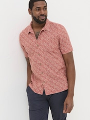 FatFace Dempsey Red Leaf Print Shirt - Image 4 of 8
