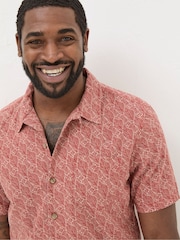 FatFace Dempsey Red Leaf Print Shirt - Image 7 of 8