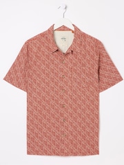 FatFace Dempsey Red Leaf Print Shirt - Image 8 of 8