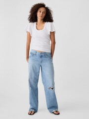 Gap White Cotton Flutter Short Sleeve T-Shirt - Image 3 of 5