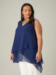 Live Unlimited Blue Curve Layered Tunic - Image 1 of 4