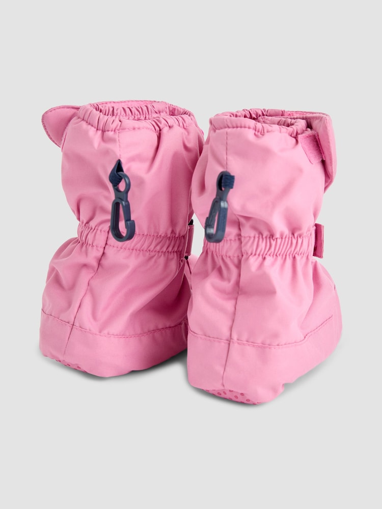 JoJo Maman Bébé Dusty Pink Fleece Lined Booties - Image 2 of 4