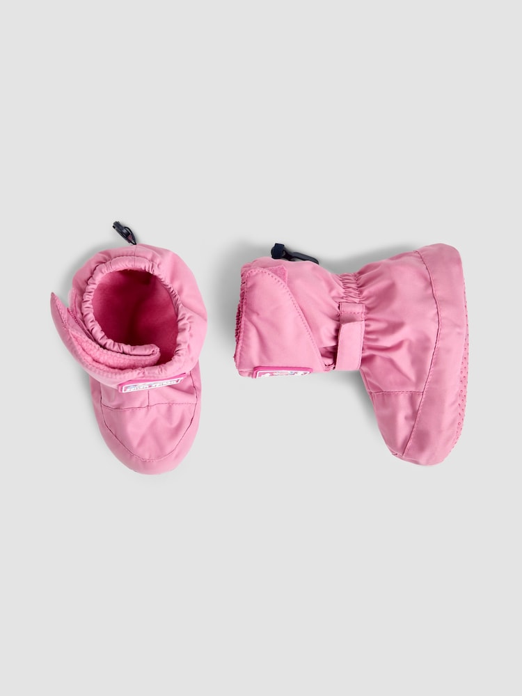 JoJo Maman Bébé Dusty Pink Fleece Lined Booties - Image 3 of 4