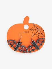 Black Recycled Metal Halloween Bat Drop Earrings - Image 5 of 5