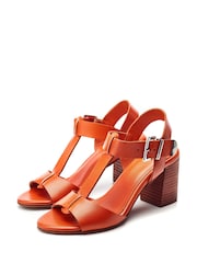 Moda in Pelle Molliey T Bar Stacked Block Sandals - Image 2 of 4