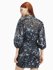 AllSaints Blue Harlee Caladesi Dress - Image 2 of 8