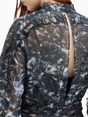 AllSaints Blue Harlee Caladesi Dress - Image 7 of 8