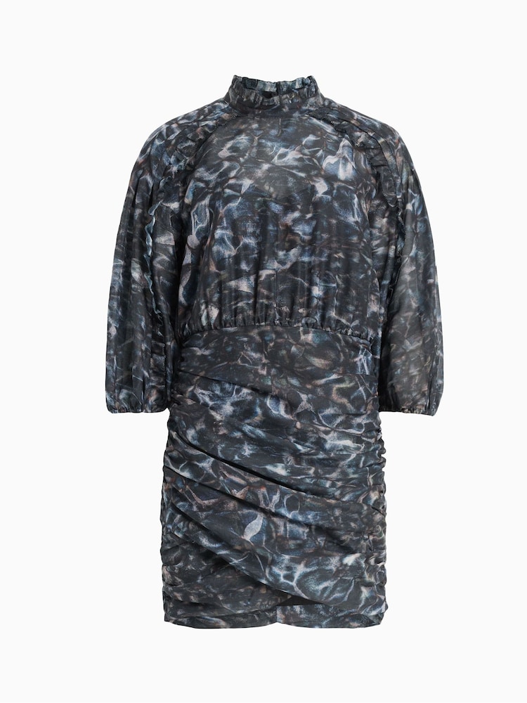 AllSaints Blue Harlee Caladesi Dress - Image 8 of 8