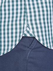 Raging Bull Green 100% Cotton Long Sleeve Classic Gingham Shirt - Image 6 of 7