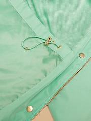 Joules Holt Green Waterproof Packable Raincoat with Hood - Image 12 of 12