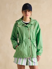 Joules Holt Green Waterproof Packable Raincoat with Hood - Image 3 of 12